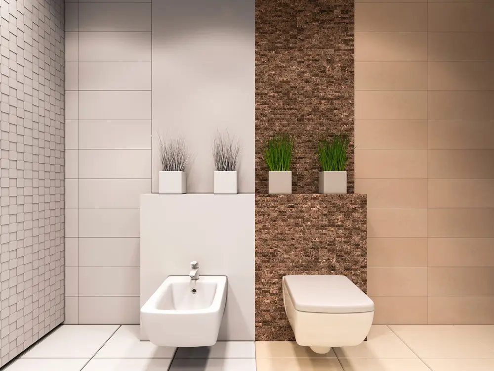 Ideas decoración baño dos ambientes plantas tendencias muebles