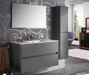 noja gris 300x254 - Muebles de baño Con Lavabo