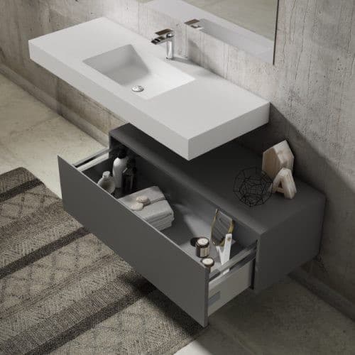 Mueble auxiliar baño ALLIANCE 1600 1 PUERTA ESPEJO 160x35 cm