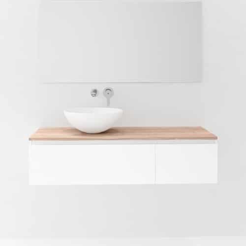 Mueble de baño con 2 cajones, diseño blanco Boracay