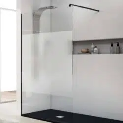Mampara de ducha con perfilería negra RIMINI