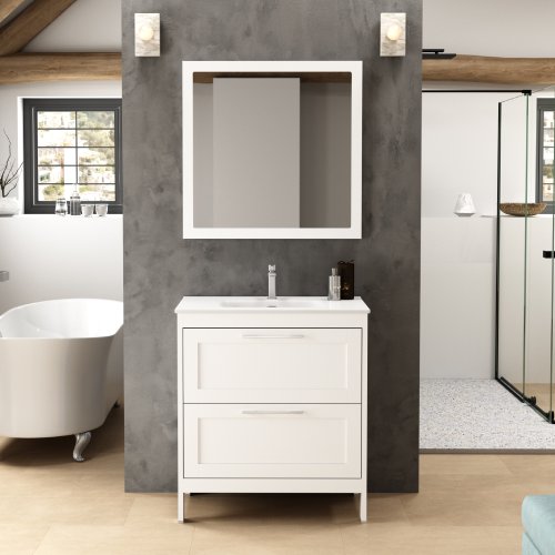 marca Pronombre raro Muebles de baño rústicos Toscana blancos con lavabo. Muebles Rústicos.