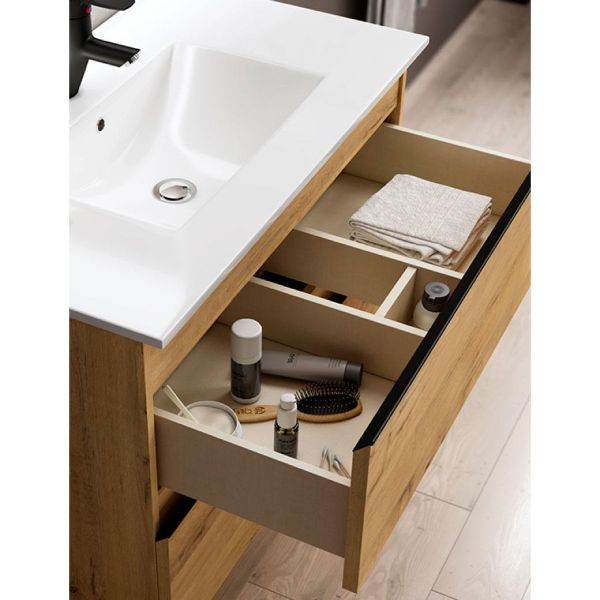 EISL Mueble de cuarto de baño con 3 cajones de bambú 30x42x82 cm – Pensando  en Casa